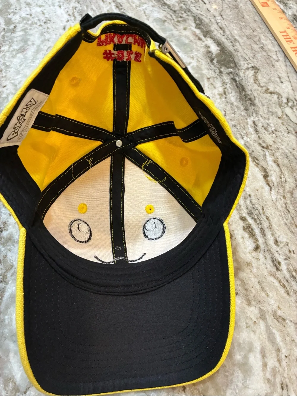Nintendo Yellow Pikachu Character Cap with Black Ear Tips and Red Cheeks
